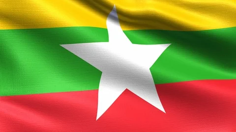 Myanmar Looping Flag 4K Stock Footage 108060995