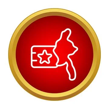 Myanmar map and flag icon in a red circle Stock Illustration