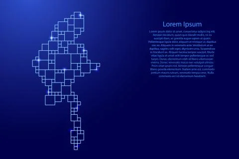 Myanmar map from blue pattern Illustrazione stock