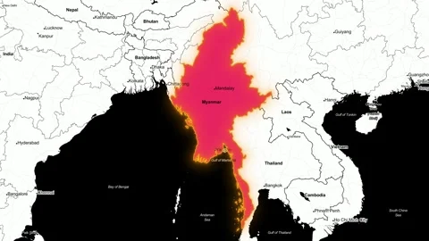 Myanmar Map Video stock 248690689