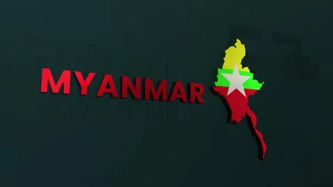 Myanmar Map Stock Footage 279758250