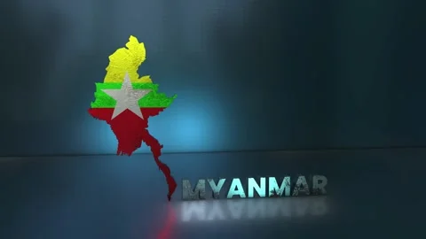 Myanmar Map Stock Footage 283075029