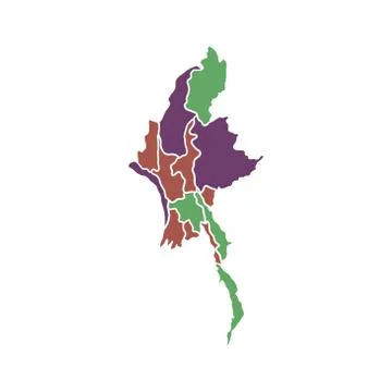 Myanmar map vector design template illustration Stock Illustration