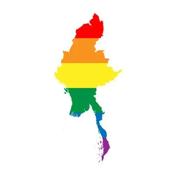Myanmar rainbow vector map Illustrazione stock