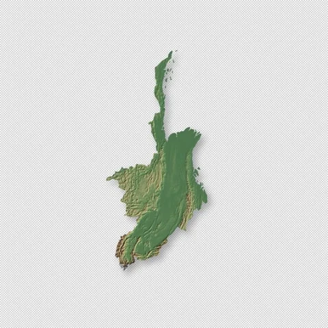 Myanmar Rotating 3D Relief Map Seamless Loop, Alpha Channel 4K Stock Footage 340707149