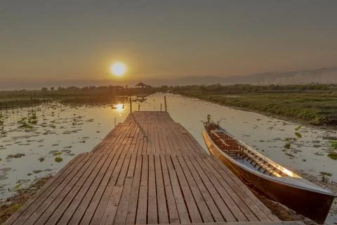Myanmar Sunset Stock Photos