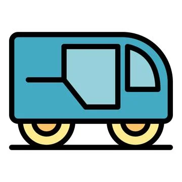 Myanmar tricycle icon vector flat Stock Illustration