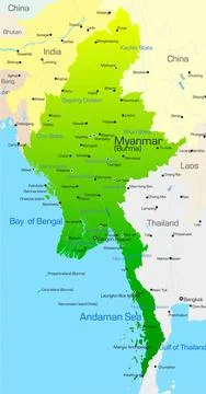 Myanmar Vector map of Myanmar country Copyright: xZoonar.com/RuslanxOlinch... Foto stock