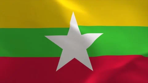 Myanmar Waving Flag Animation 4K Moving ... | Stock Video | Pond5