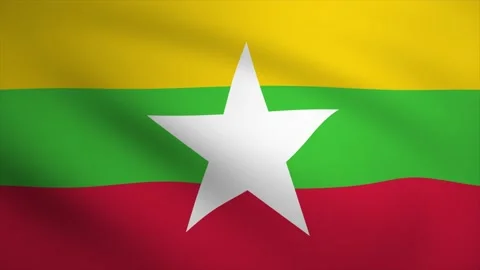 Myanmar Waving Flag Background Animation. Looping seamless 3D animation. Mo.. Stock Footage 232222196