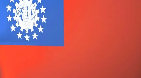 Myanmar Waving Flag Stock Footage 10762233