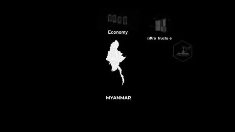 Myanmar(Burma) technology map with animated charts   Stock Footage 340966929