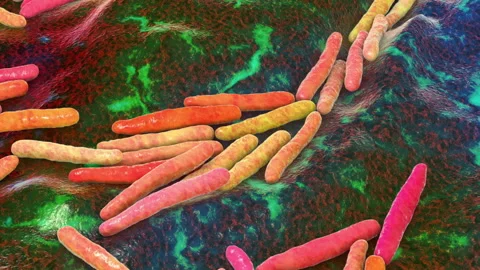 Mycobacteria on surface 3anim Stock Footage 141736881