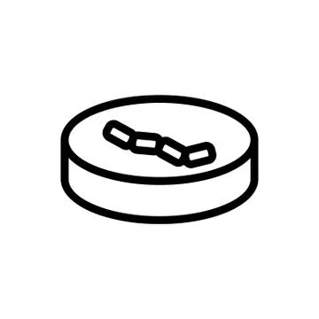 Mycobacterium tuberculosis on test surface icon vector outline illustration Stock Illustration