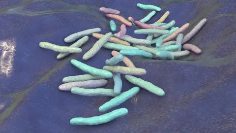 Mycobacterium ulcerans, the causative agent of Buruli ulcer, 3D illustration Stock Illustration