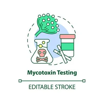 Mycotoxin testing concept icon Illustrazione stock