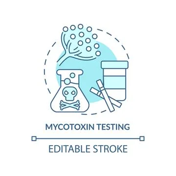 Mycotoxin testing turquoise concept icon Illustrazione stock