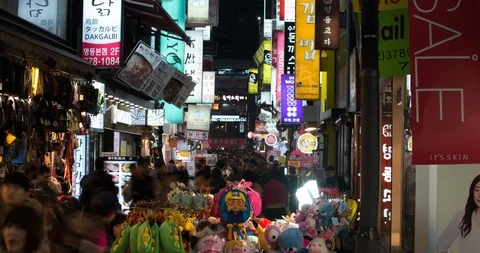 Myeongdong night Stock Footage 111958920