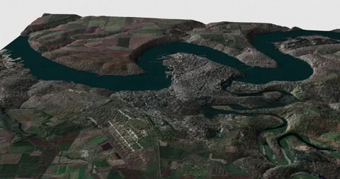 Mykolaiv map rotate 360 loop cw with 3d relief 4K satellite ground height Stock Footage 217538657