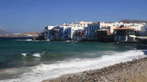 Mykonos Harbour Stock Footage 39252808