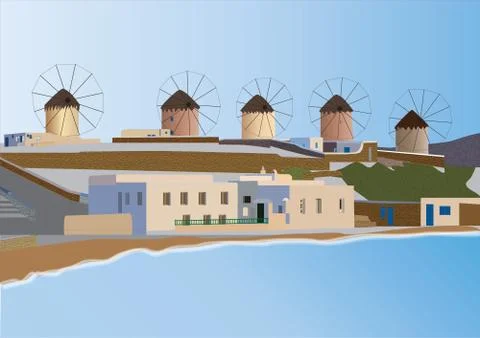 Mykonos Illustrazione stock