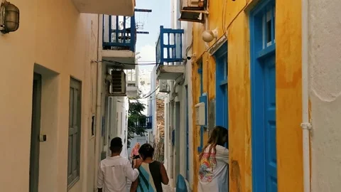 Mykonos streets 7 (Editorial) Stock-Footage 332619411