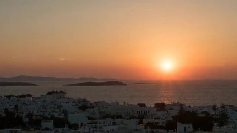 Mykonos sunset time lapse Video stock 69084428