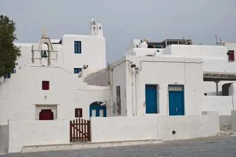 Mykonos White constructions 2 Stock Photos