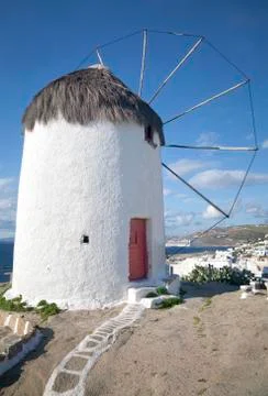 Mykonos windmill Stock Photos
