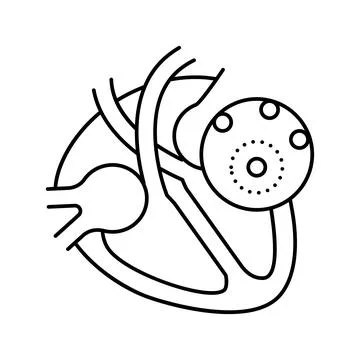 Myocarditis disease line icon vector illustration 스톡 일러스트