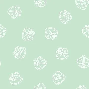 Myocarditis disease line seamless pattern Stock Illustration