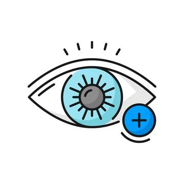 Myopia eye icon, sight vision, farsightedness Stock Illustration