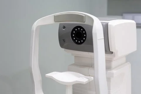 Myopia, hyperopia, astigmatism test device. Standard auto refraction and kera Stock Photos
