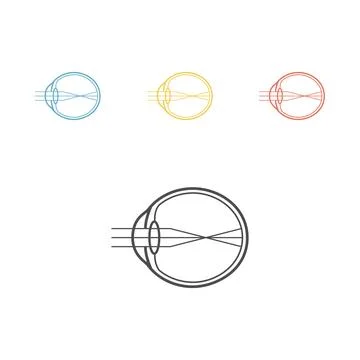 Myopia line icon. Eyeball sign. Vector illustration Stock Illustration