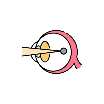 Myopia olor line icon. Computer-induced medical problem. Pictogram for web pa Stock Illustration