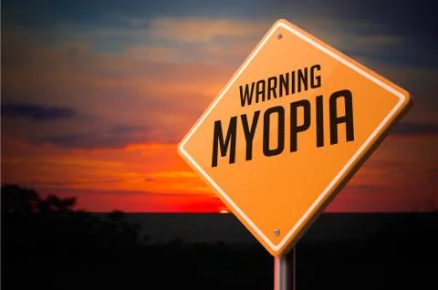 Myopia Warning Road Sign Stock Illustration