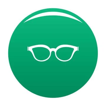 Myopic spectacles icon vector green Illustrazione stock
