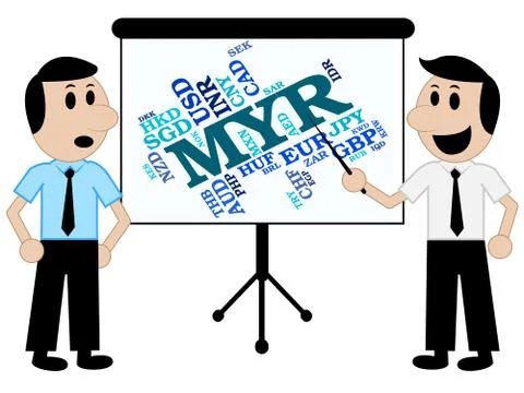 Myr Currency Indicates Malaysia Ringgit And Fx Stock-Illustration