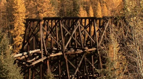 Myra canyon kvr tressle lorna 02 Stock Footage