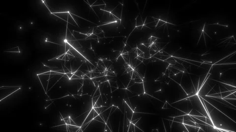 Myriad of interconnected particles.Flying in a fantasy abstract science Stock Footage 101488409