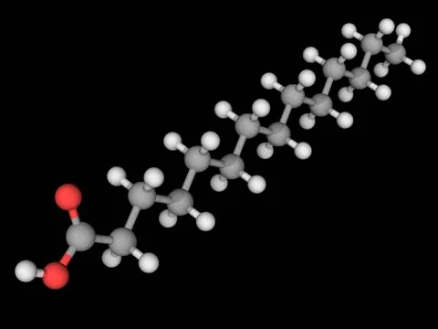 Myristic acid molecule Stock Illustration