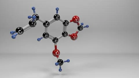 Myristicin molecule. Stock Illustration