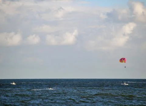 Myrtle beach parasailing Stock Photos
