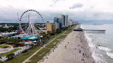 Myrtle Beach SC aerial pullout Stock Footage 340624809