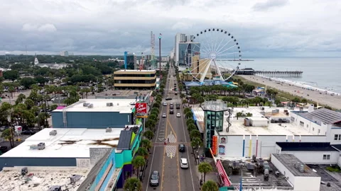 Myrtle Beach SC aerial push in Stock Footage 340624815