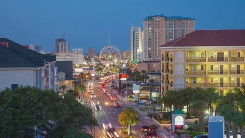 Myrtle Beach SC Ocean Blvd Timelapse Video stock 78675584