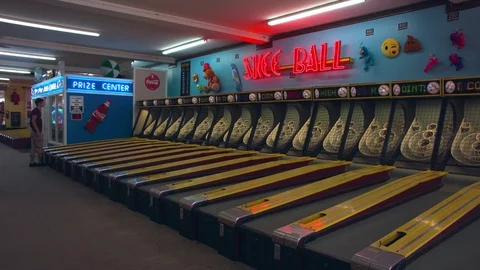 Myrtle Beach SC Skee Ball in Beachfront Arcade Stock Footage 80541435