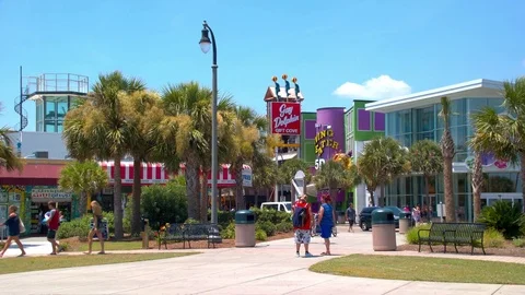 Myrtle Beach SC Vibrant Downtown Scene Stock Footage 80541491