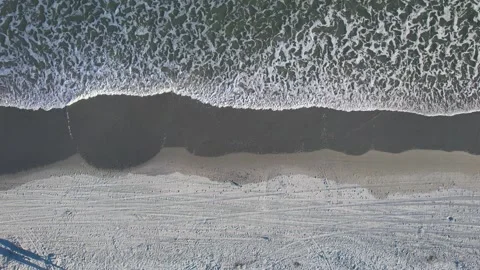 Myrtle beach waves top down Stock Footage
