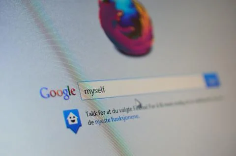 Myself in google search engine, google myself, firefox browser Stock Photos